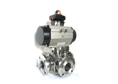 Trunnion Mounted 3 Way Ball Valve Stainless Steel Material For Industrial